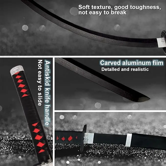 104 cm Katana Swords Demon Slayer Abs Bamboo Wooden Samura Sword Anime Cosplay Props Weapon Toy