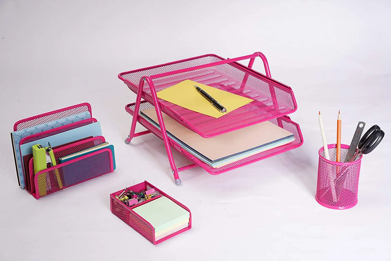 Wideny офисные принадлежности из проволоки, 4 шт., канцелярские наборы, настольный сетчатый держатель для файлов, Набор органайзеров для документов с буквами