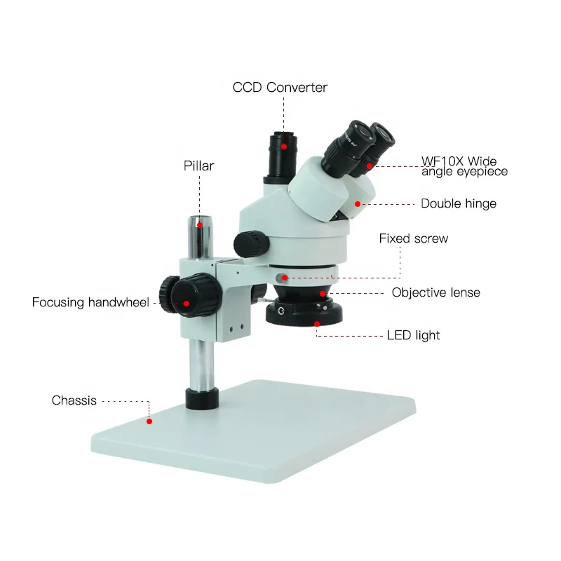 Kailiwei Large Platform Trinocular Stereo Microscope Mobile Phone Repair Industrial inspection Microscope