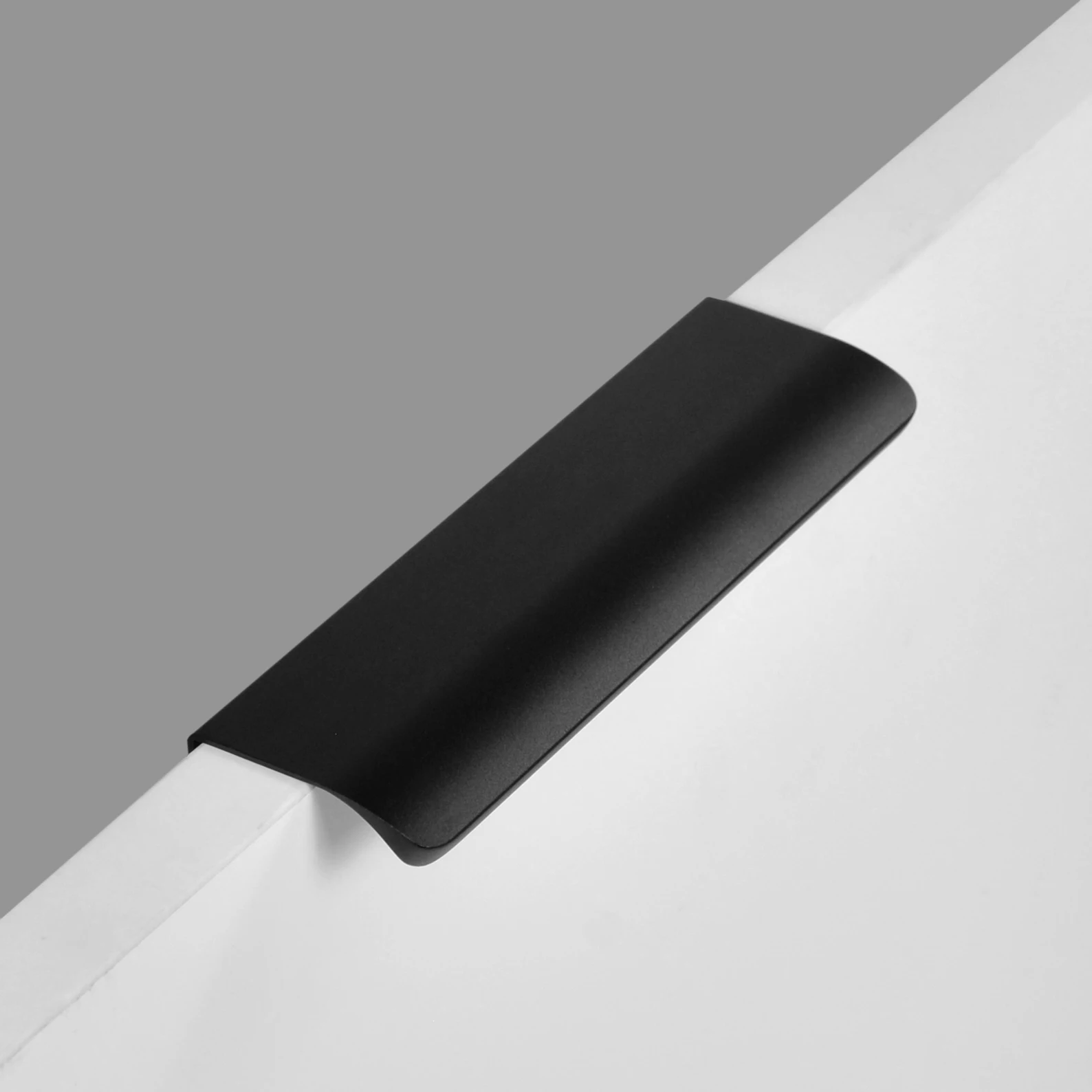 Wholesale Black Curved Metal F Shape Aluminum Profile Hidden Handle For Furniture Kitchen Wardrobe Cupboards