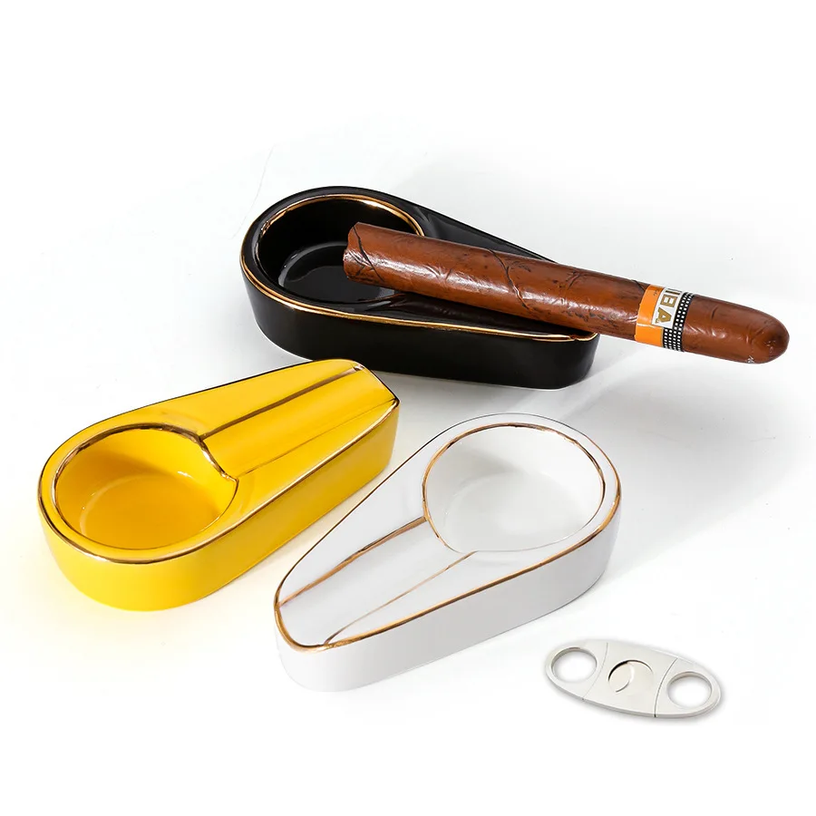 Luxury Ceramic Cigar Ashtray Portable Cigar Ashtray Accessories