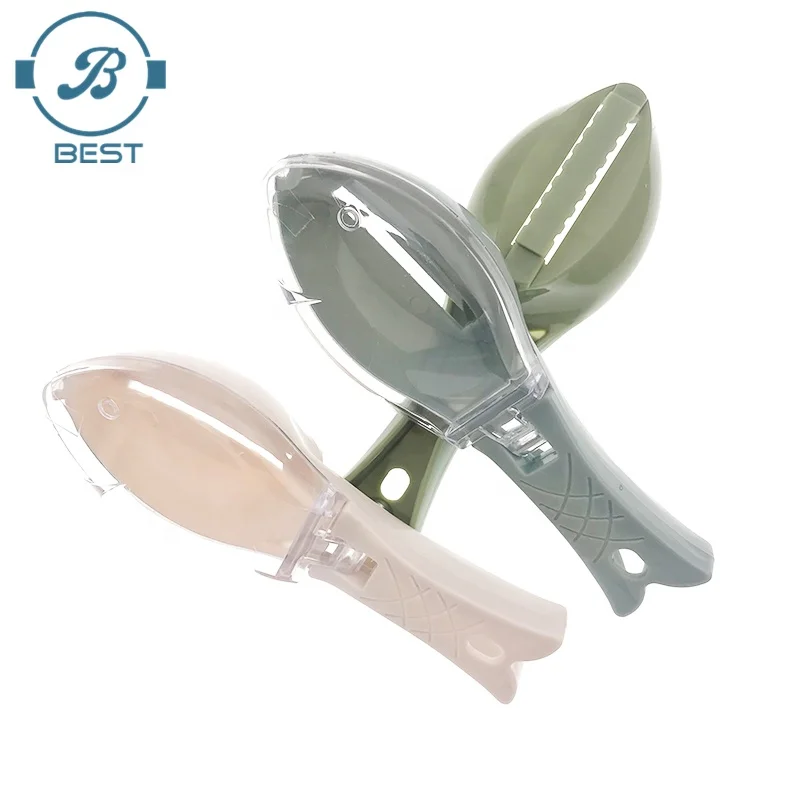 2020 Amazon Hot New Fish Skin Brush Scraping Fishing Scale Graters Fast Remove Fish Knife Cleaning Peeler Scaler Scraper