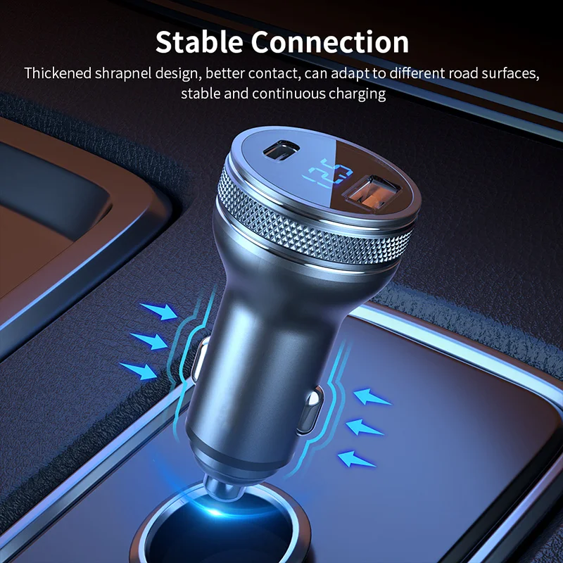 The New 36W PD Car Charger with QC 3.0 Digital Display usb portable charger Fast Charging Ibd New Arrival 58w 3 Ports
