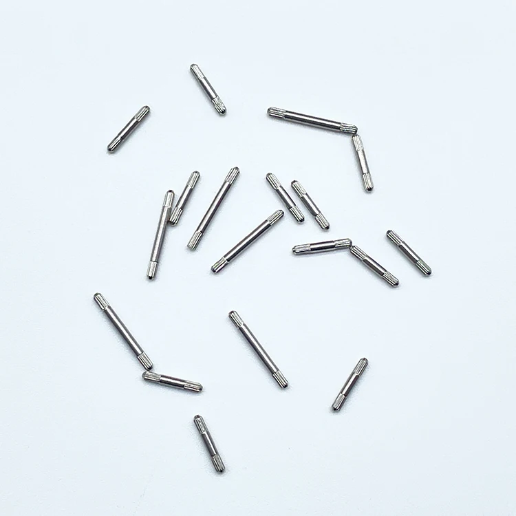 Custom cnc micro size spline round rod dowel shaft pin double end straight knurled pin