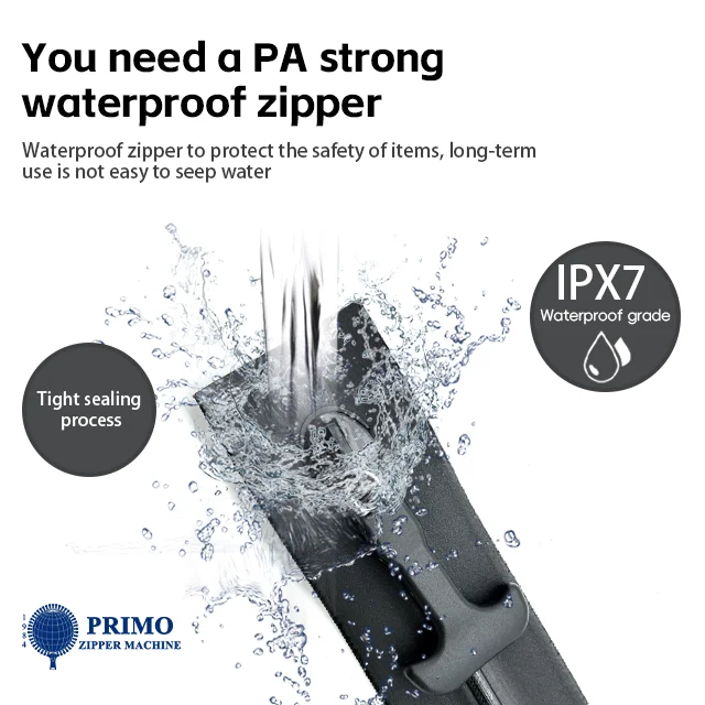 IPX7 8#TPU Airtight & Watertight Zippers Nylon Teeth for Rain Boots Rain Coat Garments Closed End Customize Waterproof Zip Airproof Zip