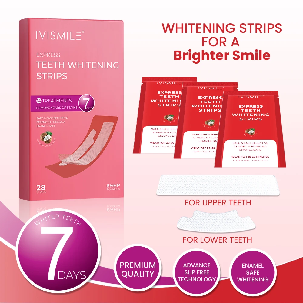 Custom Private Logo Whitening Teeth Strips Peroxid Strips With 6%hp