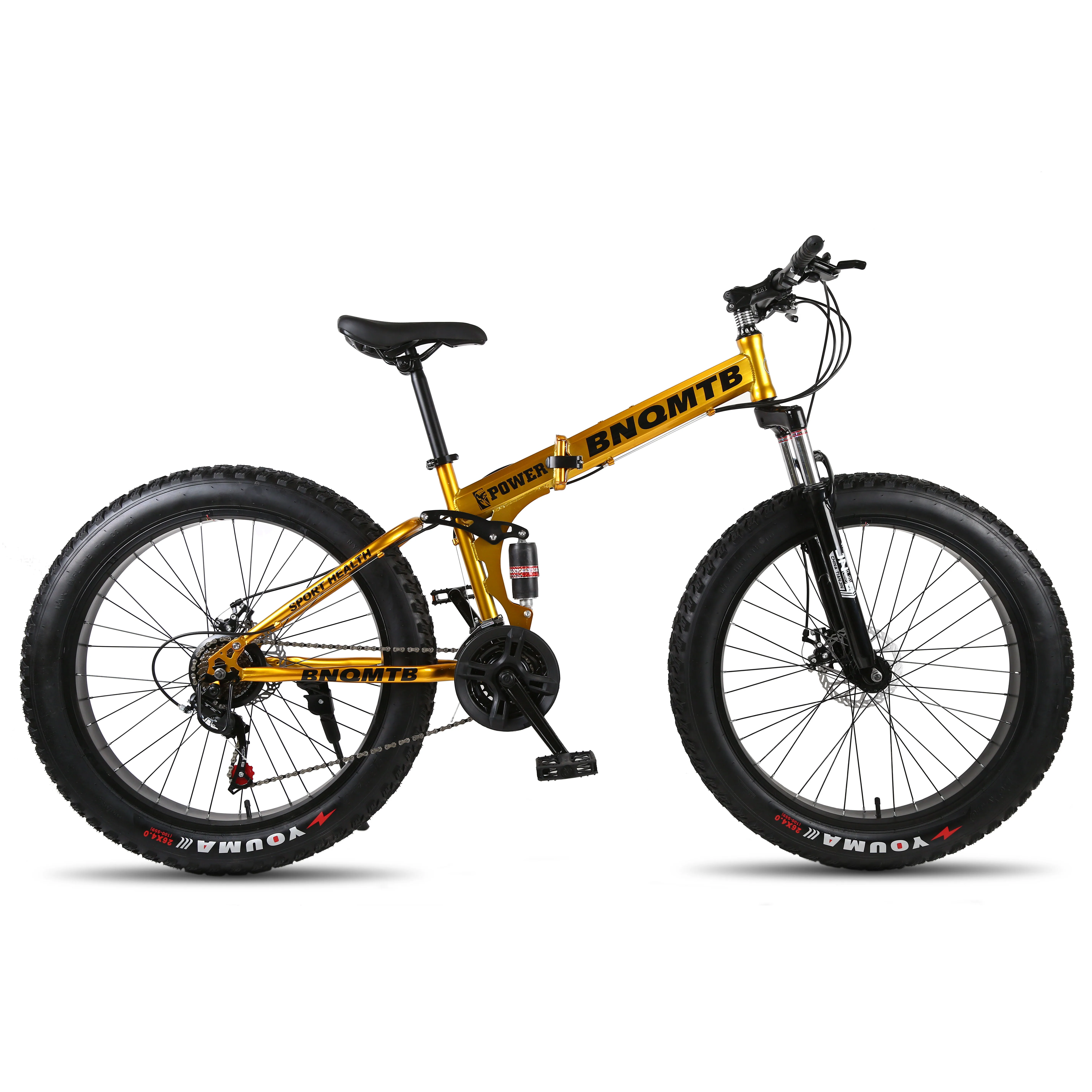 Factory-Made 26 Inch Carbon Rim Folding Beach Bike Steel Fork City Bicycle for Adults for Cycling on Snow Mountain