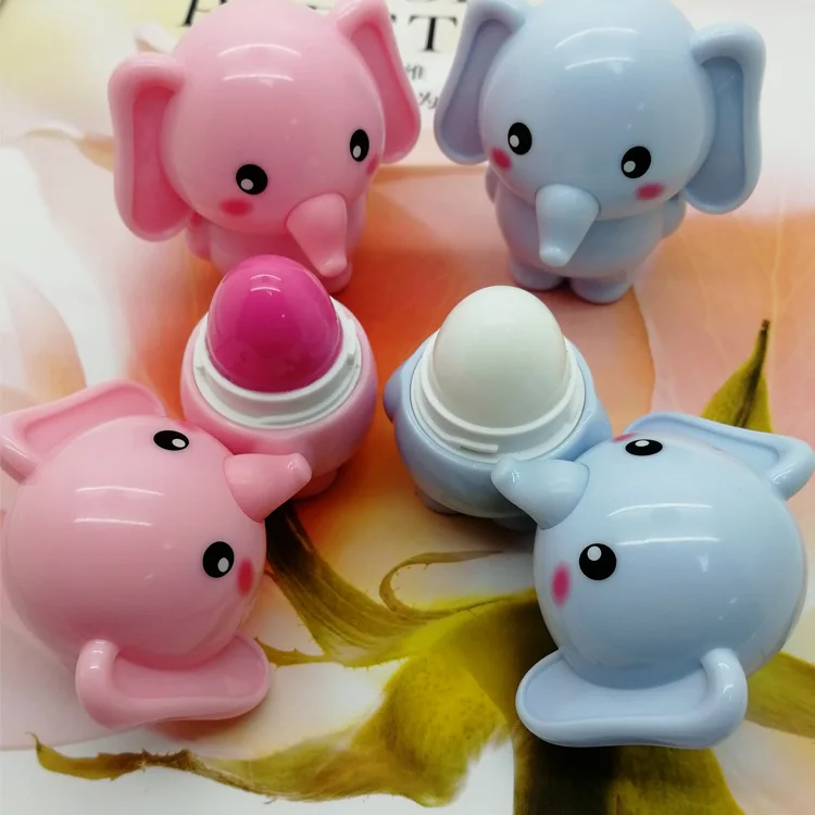 Чехол с откидной крышкой с изображением слона из мультфильма приподнятая кромка для бальзама для увлажняющий детская стирает линию губ, бальзам для губ с шариком