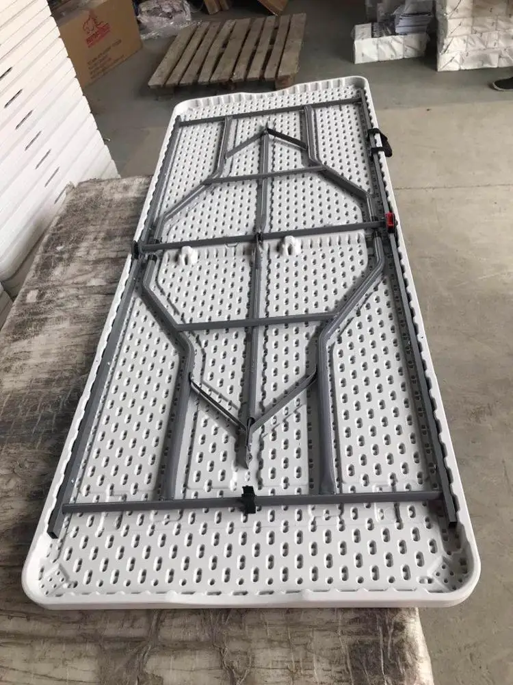 6FT white outdoor rectangular plastic folding table