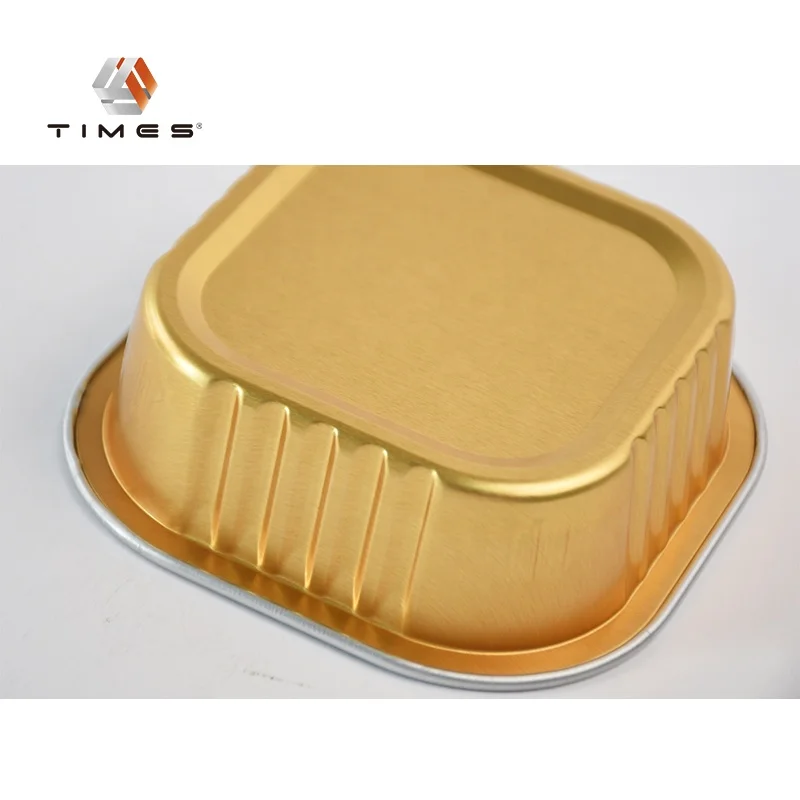 With Lid Food Container Baking Cup Aluminum Foil 120ml Recyclable Customized PET Ningbo OEM Square Aluminum Tray Aluminum Plate