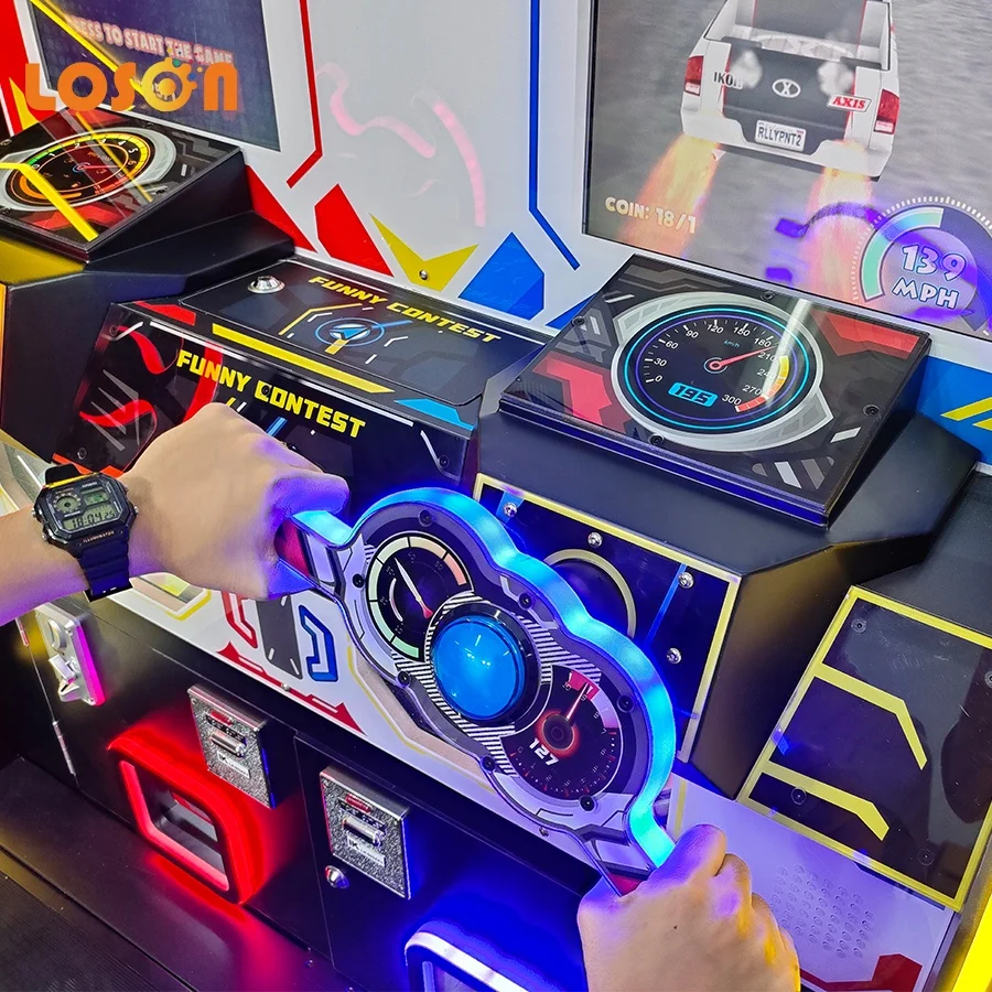 indoor amusement coin operated simulator kids driving two player car racing arcade machine video game