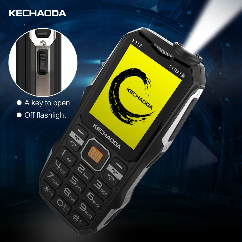 KECHAODA K112 Новые Модные телефоны разблокированный большой аккумулятор 32 + Мб с фонариком OEM card
