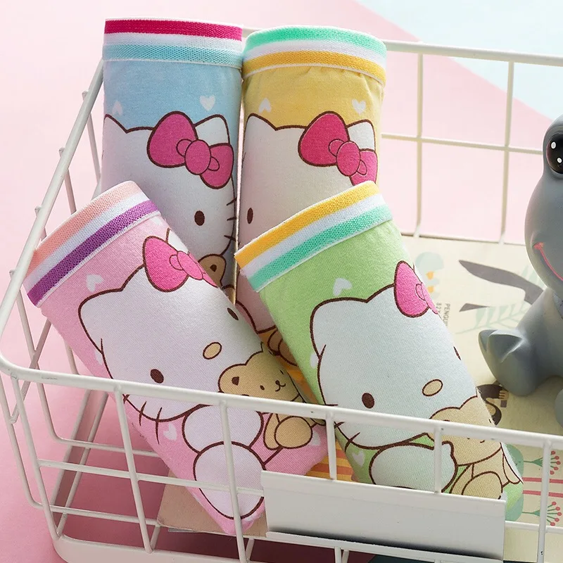 Hight Quality Stock 1-9 Years Sweet Cartoon Printing Girls Children Underwear