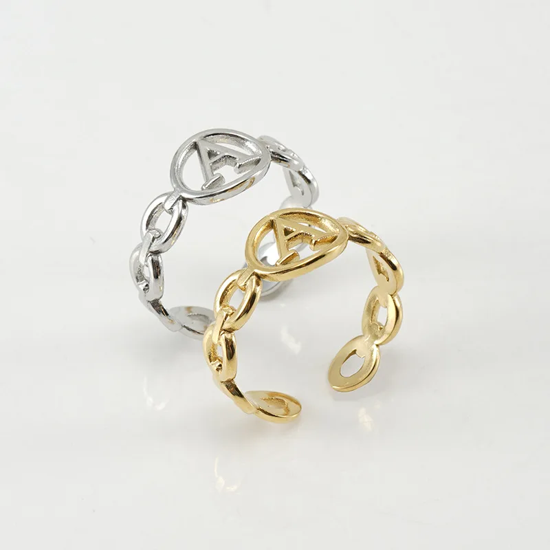 Eupore America модные ювелирные кольца Anillos De Oro открытые регулируемые S V M письмо из нержавеющей стали пара кольцо унисекс золото Pla