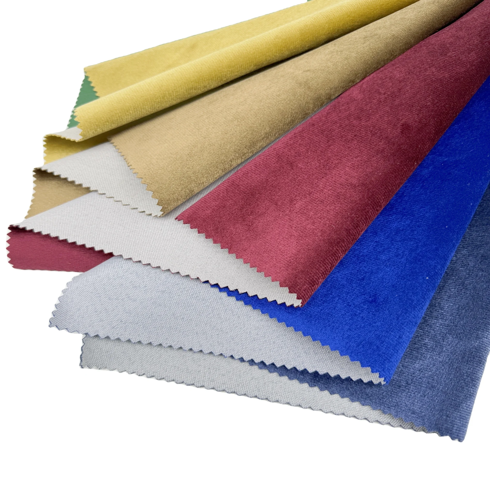 100%Polyester Textile Fabric Holland Velvet Fabric With TC Backing Blackout For Velvet Curtains Sofa