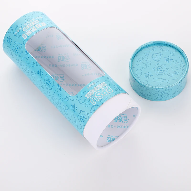 Custom  Eco-Friendly Cylinder Packaging Box Scarves T-Shirt Tube Packaging Round Cardboard Box For Clothing With Window