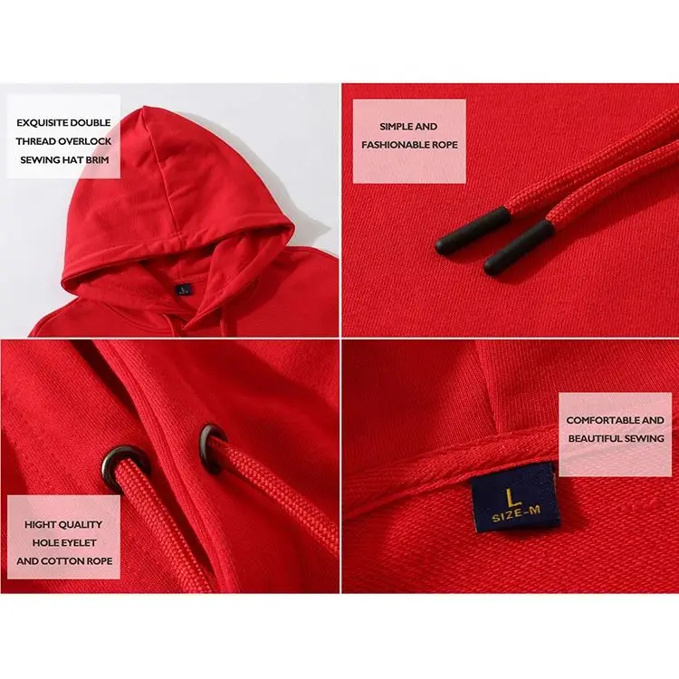 Promotional Clothes Factory Heavyweight 100% Cotton Embroidered Customized My Own Men Custom Hoodie