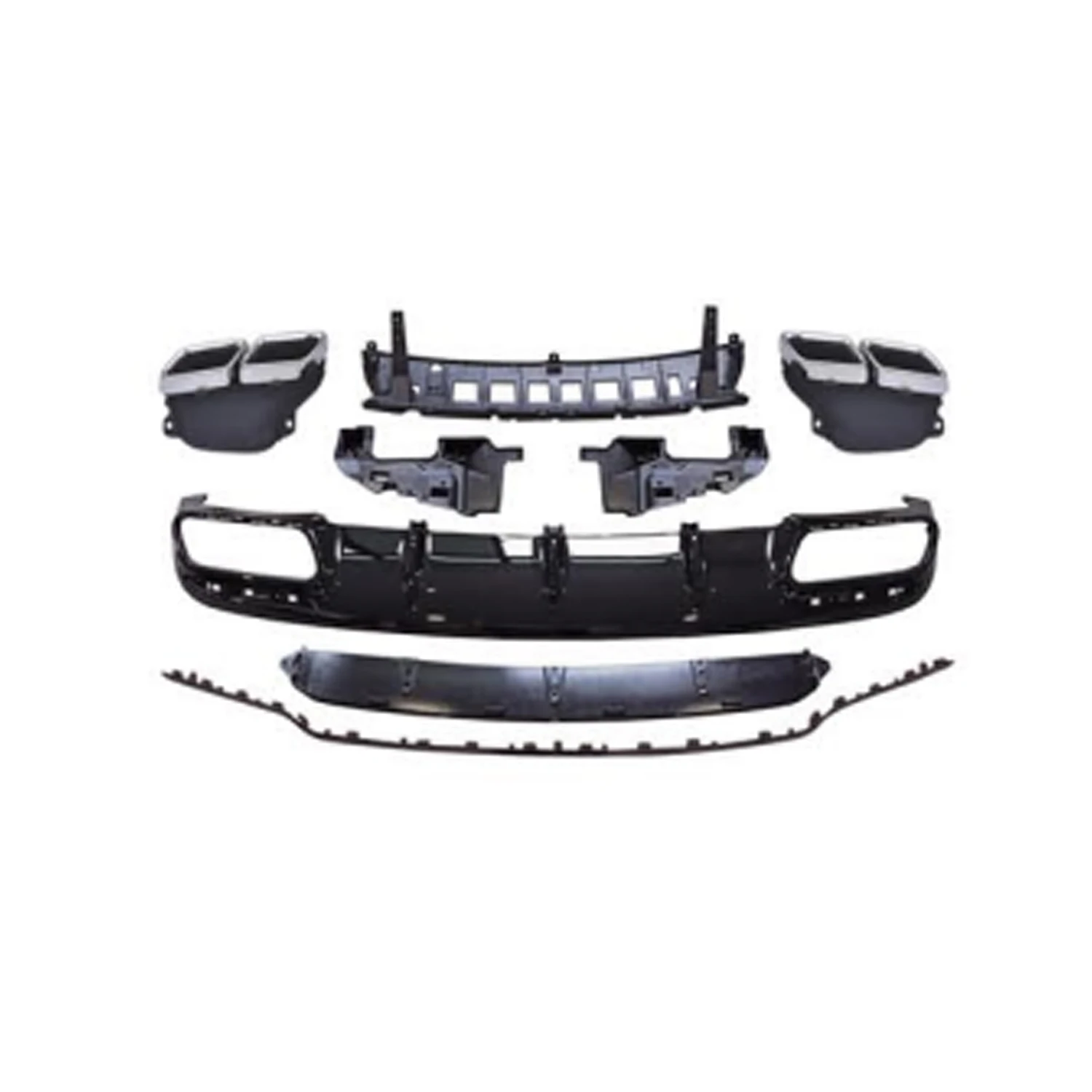 S63 AMG Coupe Style Body Kit Front Bumper Rear Diffuser With Black Tips For BENZ C217 2016-2020