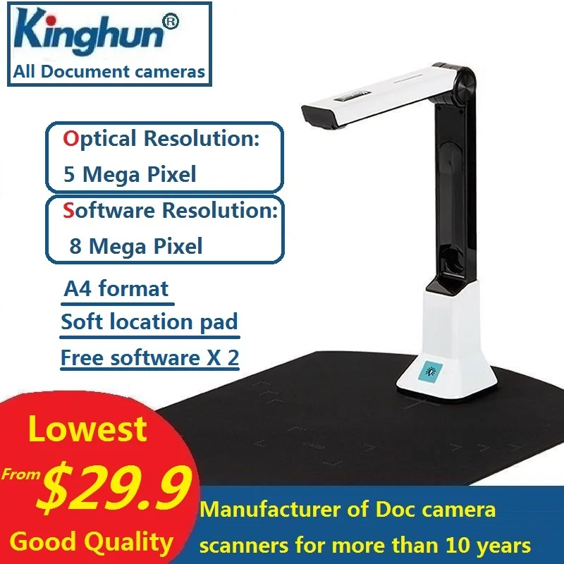 Lowest price Visual presenter Desktop A4 portable USB online education visualizer for teachers