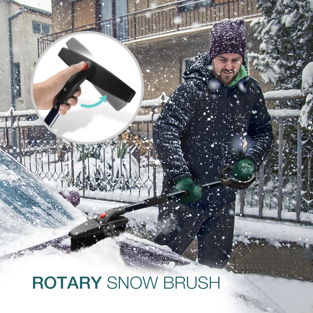 
Amazon hot sale foldable portable snow plow tool 3-in-1 kit with shovel scraper and brush car snow plow 