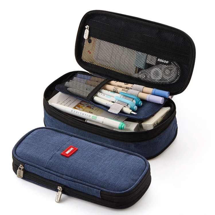 Customized office fashionable zipper large capacity multi-color multi-function pencil case