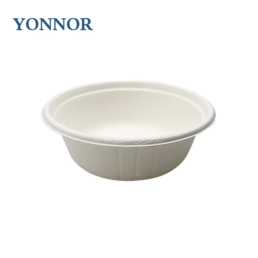 YONNOR Pulp Paper Plates Biodegradable Soup Bowls Disposable Food Packing Container