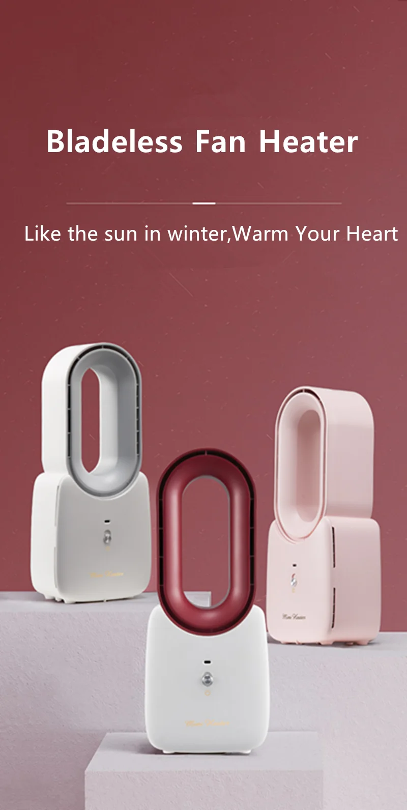 
Best Winter Mini Office Desk Small Fan Heater 700W Bladeless Fan Heater and Cooler 