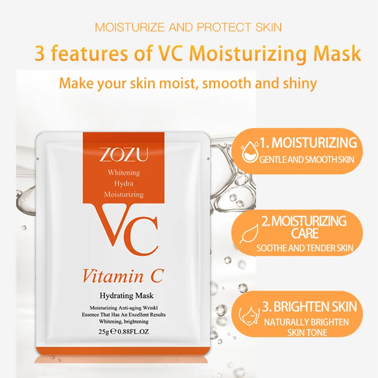 Wholesale Korean Face Masks Good Fruit Skin Care Moisturizing Collagen Whitening Vitamin C Sheet Facial Mask