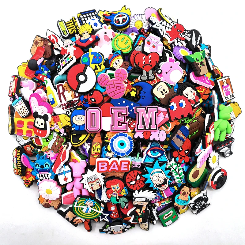 Wholesale Cheap Custom Design New Design Soft PVC Cartoon Croc Shoe Charm Pvc Croc Charm