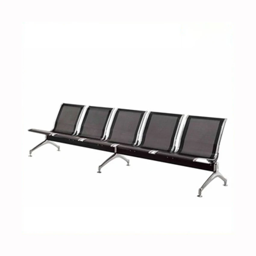 Yaqi Furniture public waiting bench hospital airport used black color no arm 5-seater metal gang chair YA-23