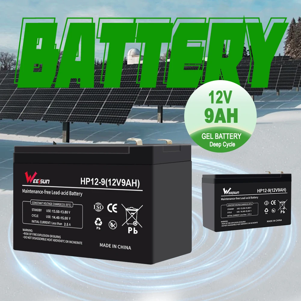 Hot selling rechargeable valve regulated 12v 6fm9 batterie 12v 9a 12v battery 9ah externe lead acid chargeur batteries