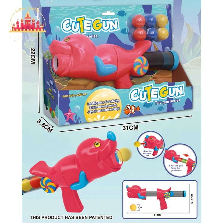 2023 Cartoon Ball Bullet Gun Toy Animal Air Powered Shooting Gun Toy For Kids SL01A040