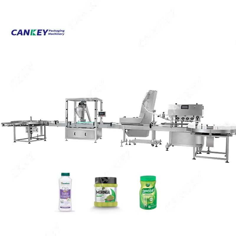 Cankey Hot Sale Packing Weigher Line Bottle Automatic Powder Filling And Sealing Machine