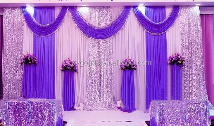 LZB027 Latest Design Hot Pink and White Pipe and Drape Wedding Backdrop for Sale