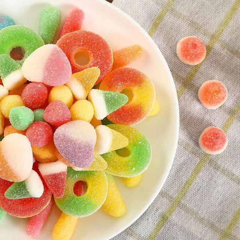 Wholesale Sour Gummy Worm Halal Earthworm Gummi Worms Candy Jelly Crawlers Soft Sweets