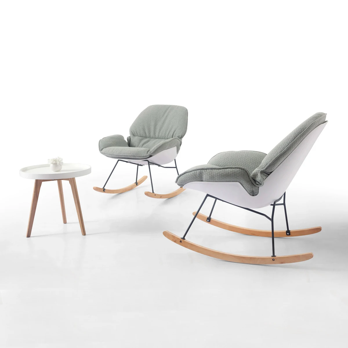 Comfortable living room furniture Metal frame wood base single sofa walnut relax lounge recliner chair