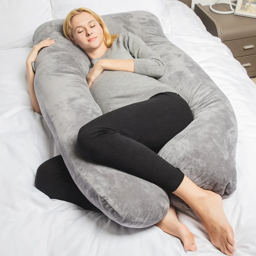 
Maternity Organic Side Sleeper Sleeping Full Body Memory Foam Support And Feeding Inflatable U Shape Pregnancy Pillow 