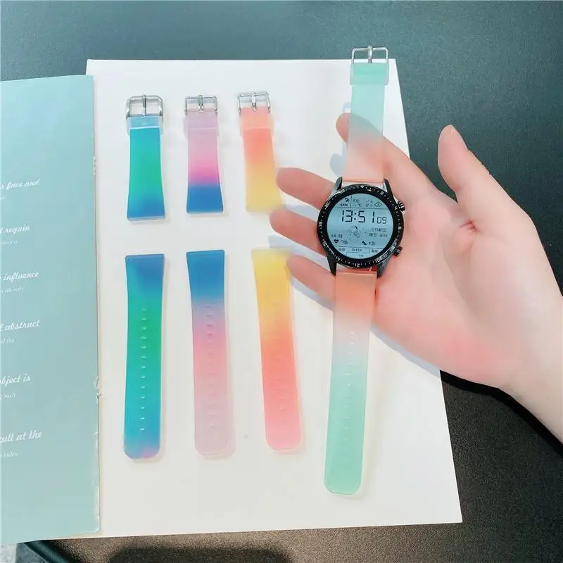 2023 New translucent gradient upgrade android watch band for huawei gt2 gt3