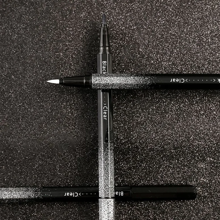 Custom Vegan Black And White Adhesive Eye Liner Glue Pen Liquid Magnetic Self Adhesive Eyelashes Eyeliner Pencil