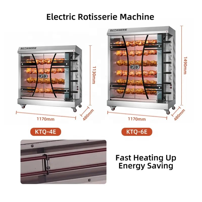 Automatic Commercial Electric Rotisserie Equipment Oven Grill Chicken Roasting Machine