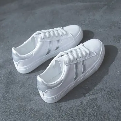 2021 new ladies casual sports white shoes