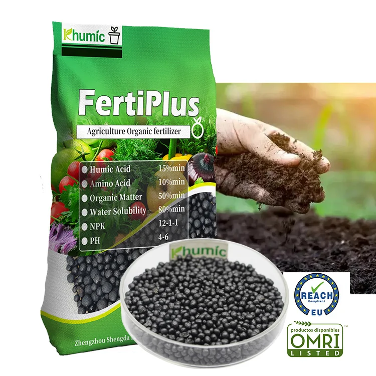 Compound fertilizer amino humic shiny balls made from plant source high water solubility NPK fertilizer