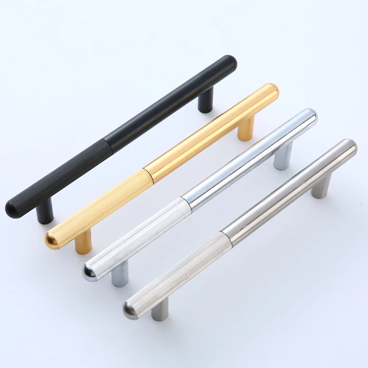 Modern minimalist aluminum black handles, drawer handles, closet door handles