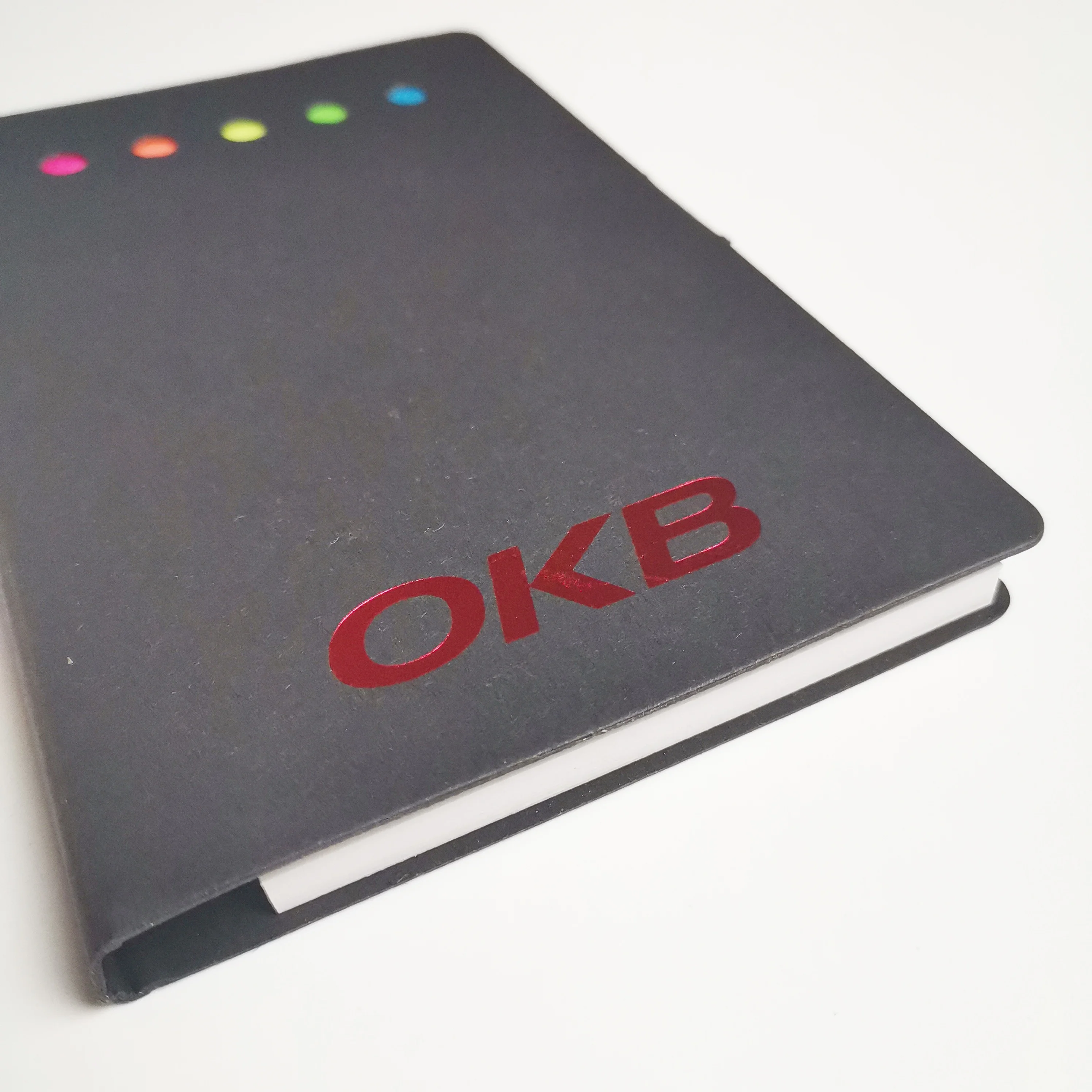 Wholesale Black Sticky Notepad Portable Handbook Glue Binding Notepad with Pen