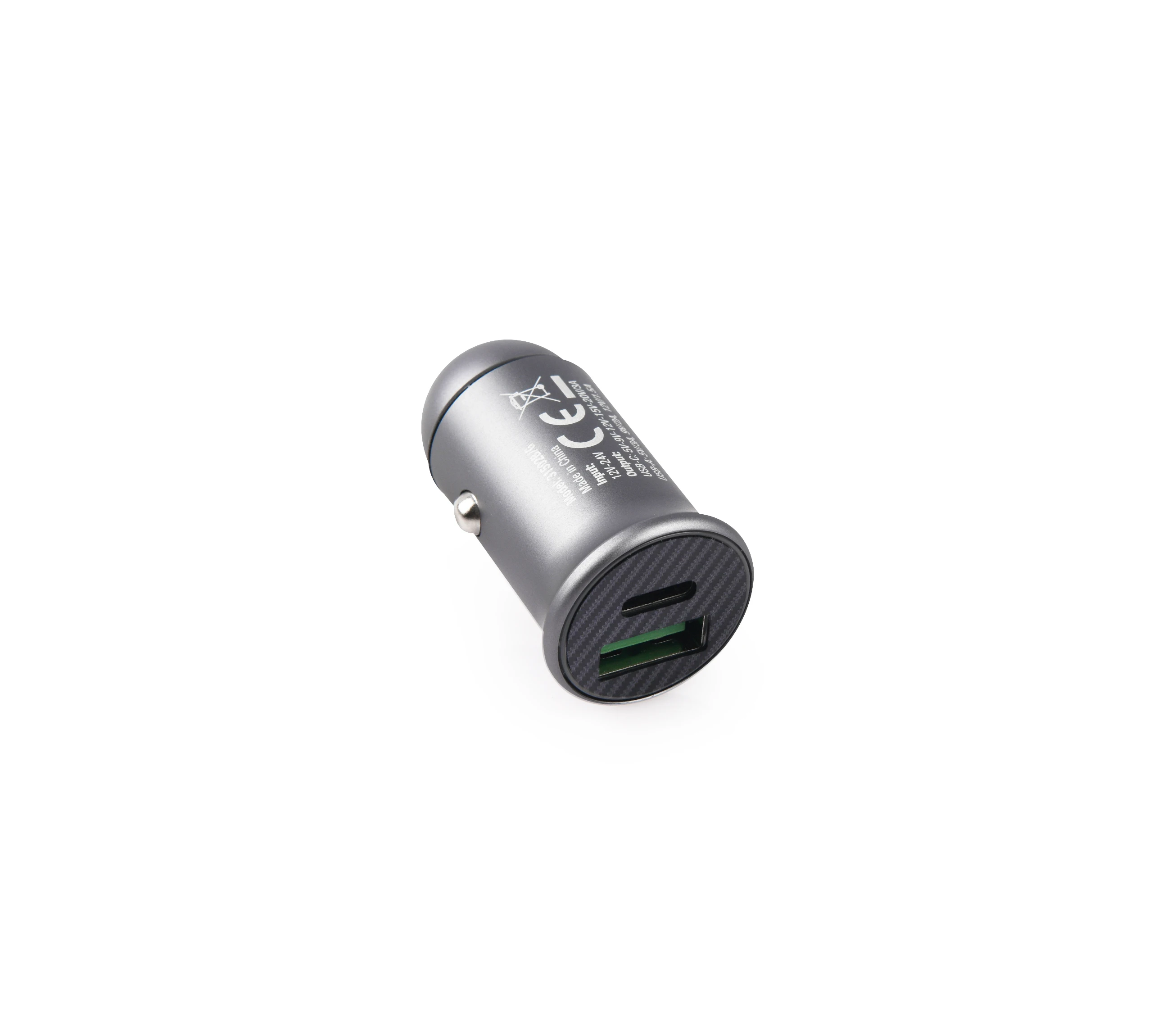 USB C Car Charger Adapter 60W Max Super Mini Metal Fast PD QC 3.0 Dual Port Car Charger