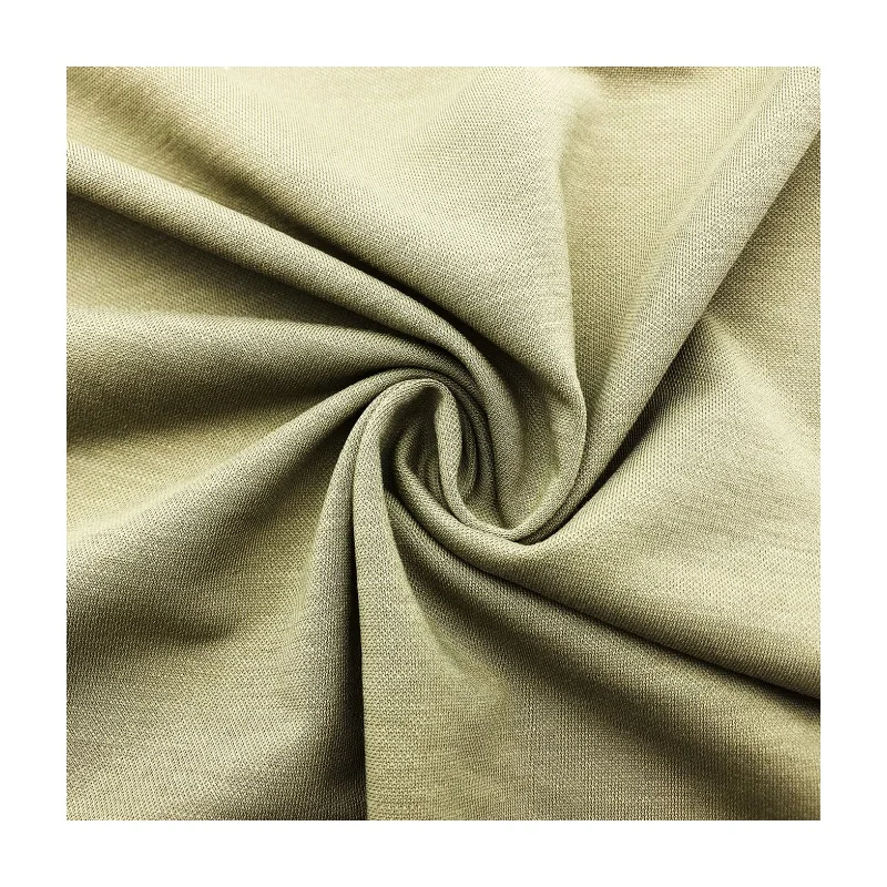High quality 145gsm 53%polyester 47%cotton Imitation hemp high density jersey knitted fabric for T-shirt sportswear dress