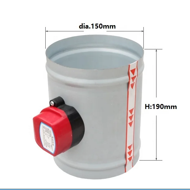 Motorised damper 150mm 240V electronic damper hvac 150mm motorized adjustable air 150mm duct damper