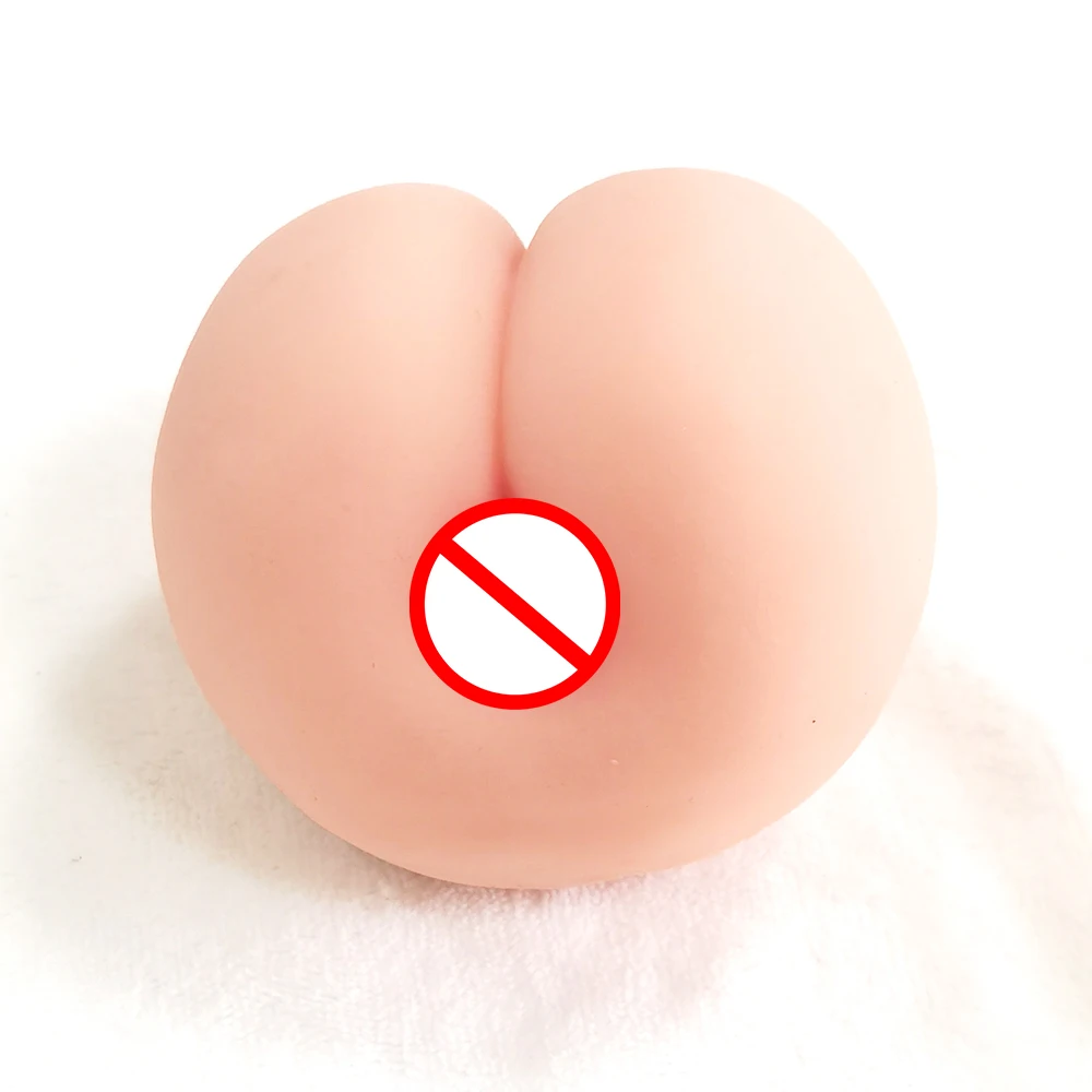 Peach Shape Male Anal Textured Channel Portable Silicone Pussies Masturbation Cup Masturbator Adult Sex Toys for Men