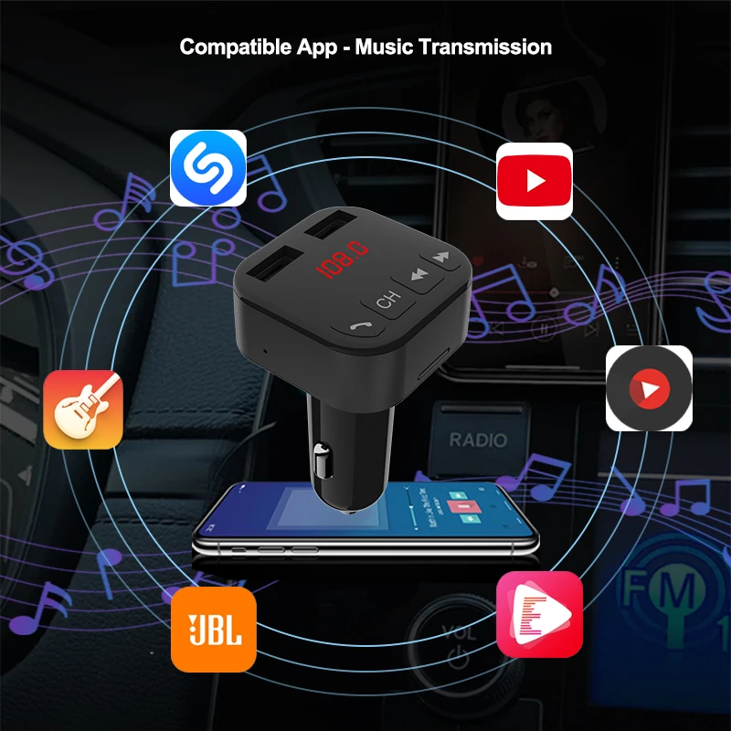 Accept Custom Car Kit Handsfree Wireless FM Transmitter MP3 Player USB Charger Car Accessories Car Stereo Radio Music Player
