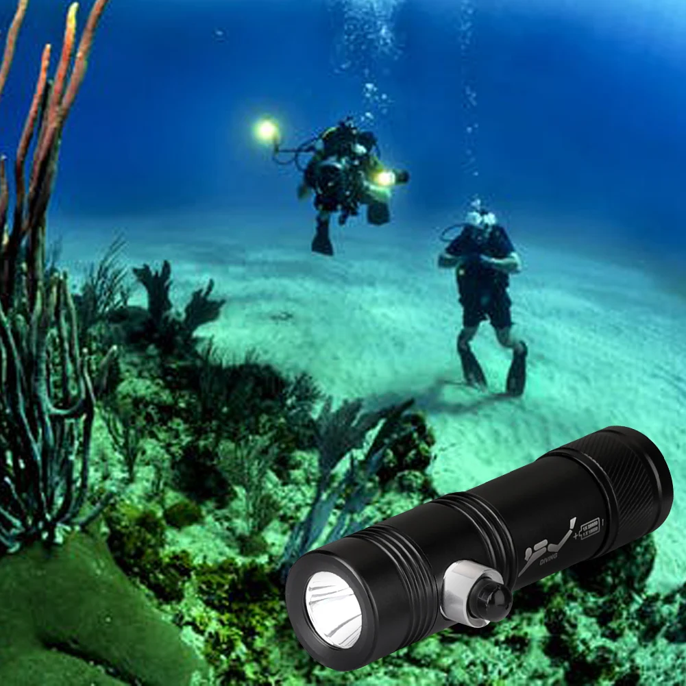 Most Profession IPX-8 Diving Flashlight High Power Led Torch Light Underwater Waterproof Scuba Diver Diving Torch with lanyard